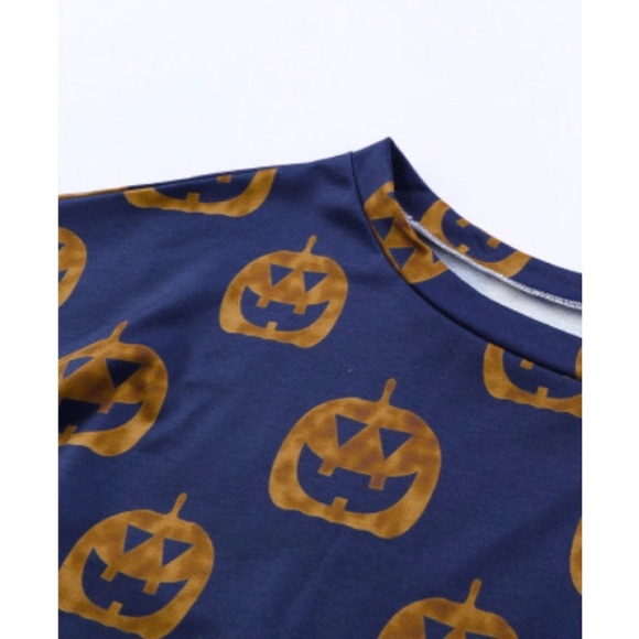 HPx3 🎃⚠️ 1 Large Left • Navy Jack-O-Lantern Halloween Sweatshirt - Picture 3 of 7